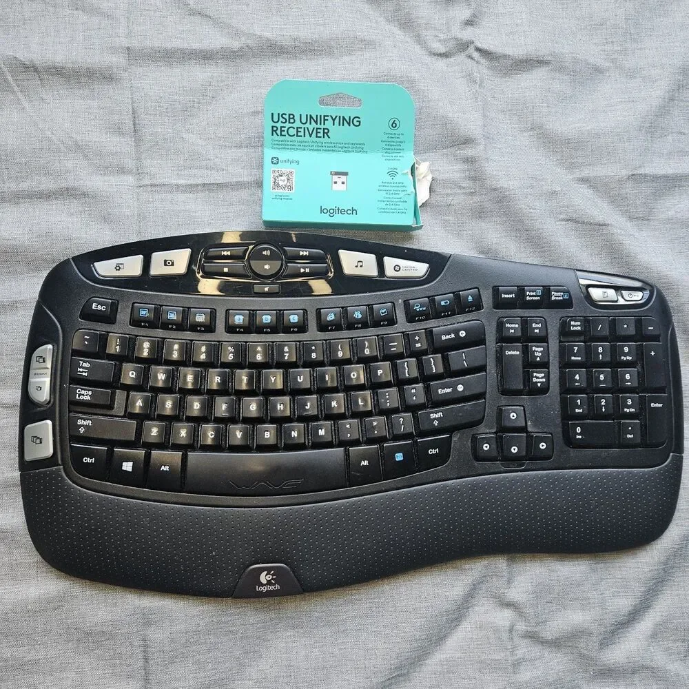 Reciever Included And Working Logitech K350 Wireless Keyboard Great Shape